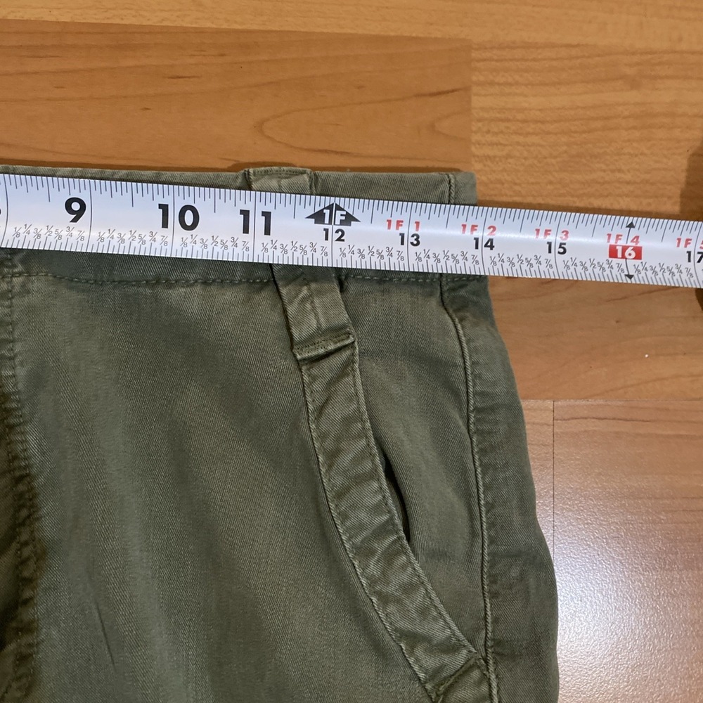 American Eagle High Rise Baggy Wide Leg Cargo Pants Olive Green‎ Size 0 Short - Picture 6 of 12